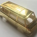 Výroba modelu auta ŠKODA 1203 metalická zlatá barva zlacení karoserie pozlacení pravým zlatem