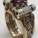 Prsten republiky - výroba exklusivního pánského skládaného prstenu žluté, bílé zlato, drahé kameny