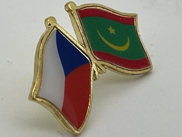 Odznak vlajky přátelství Česko MAURITANIE – CZ + MR – ražené, tištěné - Image 2